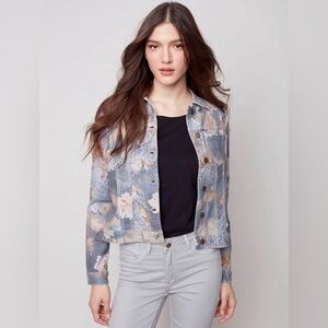 Charlie B Printed Reversible Jean Jacket